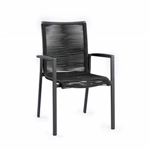 Foxx Alu Rope Stackable Chair Charcoal - afbeelding 1