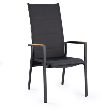 Foxx Teak High Back Stackable Adjustable Chair Charcoal - afbeelding 1