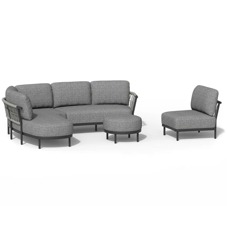 Fresca lounge set - Charcoal 4-delig