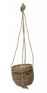 Hangend pot streep grijs d13h11cm