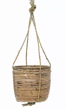 Hangend pot streep grijs d18h16cm