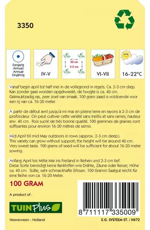 HORTITOPS Doperwt wonder van amerika 100g - afbeelding 2