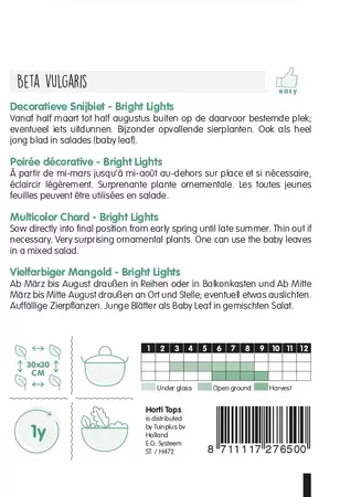 HORTITOPS Snijbiet decoratieblad briglig 2.5g - afbeelding 2