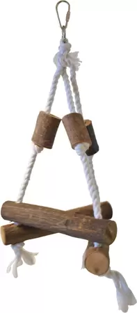 Houten vogelspeelgoed triangel 20cm - afbeelding 2