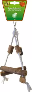 Houten vogelspeelgoed triangel 20cm - afbeelding 2