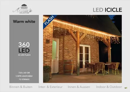 IJspegelverl 360l/l60b720cm led warmwit 20l flash - afbeelding 1