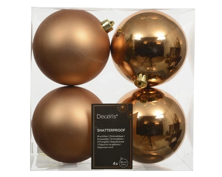 Kerstbal plc d10cm brandy 4st - afbeelding 1