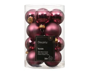 Kerstbalmix glas d3.5cm 16st donker rz