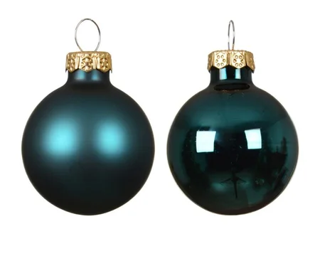 Kerstbalmix glas d3.5cm 16st emerald - afbeelding 2