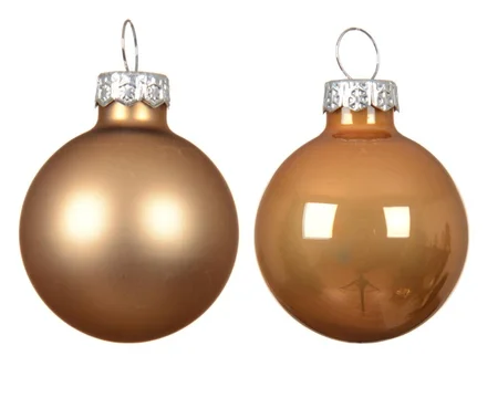 Kerstbalmix glas d3.5cm 16st k.bruin - afbeelding 2