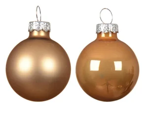 Kerstbalmix glas d3.5cm 16st k.bruin - afbeelding 2