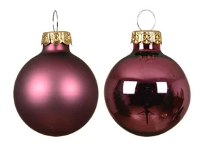 Kerstbalmix glas d6cm 10st donker roze - afbeelding 2