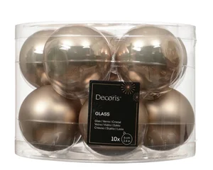 Kerstbalmix glas d6cm 10st smokey parel