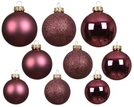 Kerstbalmix glas d7cm 42st donker roze - afbeelding 2