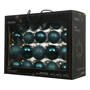 Kerstbalmix glas d7cm 42st emerald