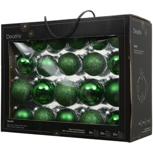 Kerstbalmix glas d7cm 42st jolly groen