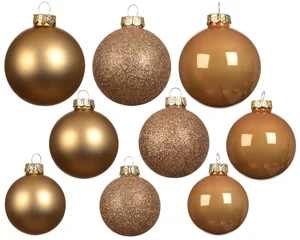 Kerstbalmix glas d7cm 42st karamelbruin - afbeelding 2