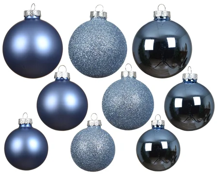 Kerstbalmix glas d7cm 42st ochtendblauw - afbeelding 2