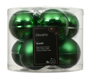 Kerstbalmix glas d7cm 8st jolly groen