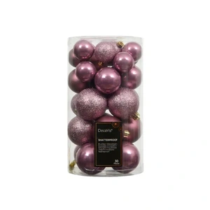 Kerstbalmix plc d6cm 30st bloesem roze