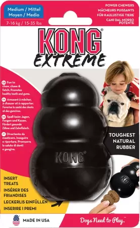 Kong Origineel rubber kong medium zwart - afbeelding 1