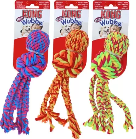 Kong Wubba weaves w/rope l26cm ass - afbeelding 1