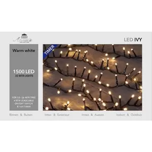 ANNA'S COLLECTION Led ivy 1500l/l32m warmwit zwart - afbeelding 2