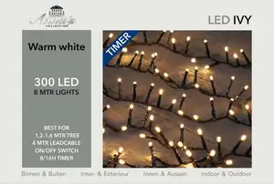 Led ivy 300l/l8m warmwit zwart - afbeelding 2