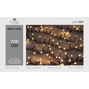 ANNA'S COLLECTION Led ivy 700l/16m warmwit zwart - afbeelding 2