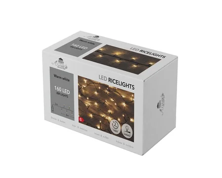 Ledrice warmwit 160l/l8m zwt snoer - afbeelding 1