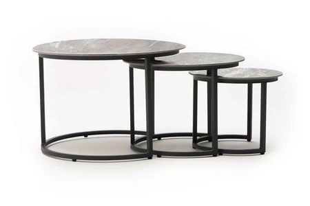 Louvre Coffee Table Set Of 3 Charcoal