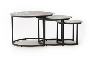 Louvre Coffee Table Set Of 3 Charcoal
