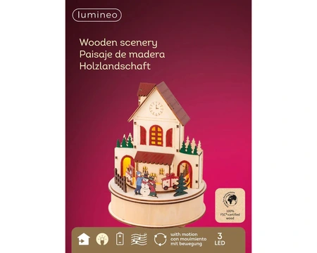 LUMINEO CHRISTMAS VILLAGES Led scenery d15h20.3cm kleuren/wwit - afbeelding 1
