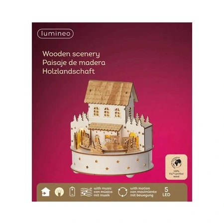 LUMINEO CHRISTMAS VILLAGES Led scenery d17.5h19.5cm ntrl/wwit - afbeelding 1