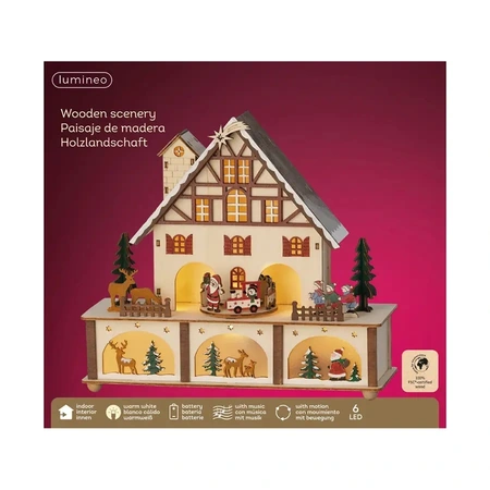 LUMINEO CHRISTMAS VILLAGES Led scenery l10b27h24.3cm kleur/wwt - afbeelding 1