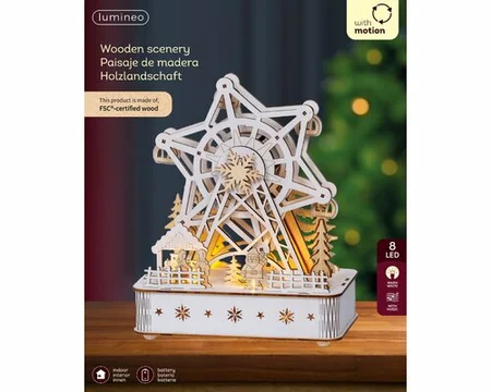 LUMINEO CHRISTMAS VILLAGES Led scenery l11b20h25cm8l ntrl/wwit - afbeelding 1