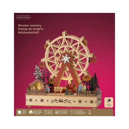 LUMINEO CHRISTMAS VILLAGES Led scenery l12b28h28.3cm kleur/wwt - afbeelding 1