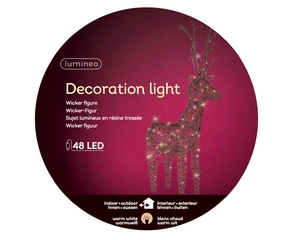 LUMINEO OBJECTS Led hert wicker l45b24h104cm w.wt - afbeelding 3