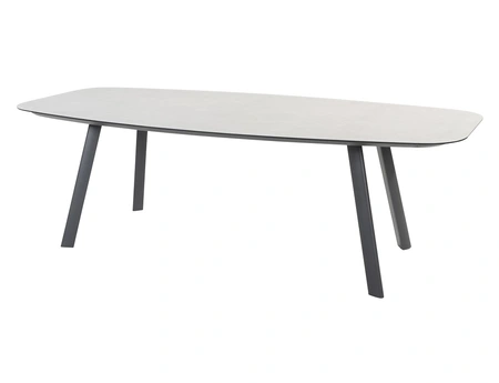 Manolo eettafel antraciet met geprint keramiek tafelblad 240 x 103 cm.