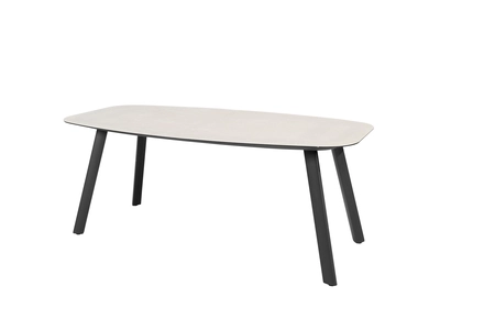 Manolo eettafel antraciet met printed keramiek top 180 x 95 cm