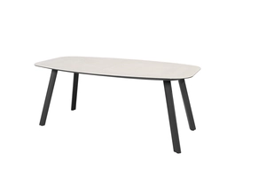 Manolo eettafel antraciet met printed keramiek top 180 x 95 cm