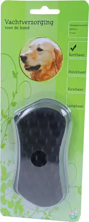 Massageborstel rubber ovaal zwart - afbeelding 1