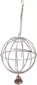 Metalen hooi/groenvoer bal+bel 11cm - afbeelding 2