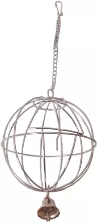 Metalen hooi/groenvoer bal+bel 8cm - afbeelding 2