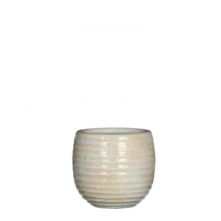 MICA Pot ingmar rib d12h13cm off white