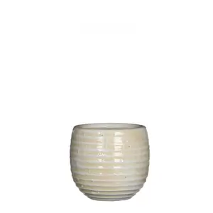 MICA Pot ingmar rib d12h13cm off white