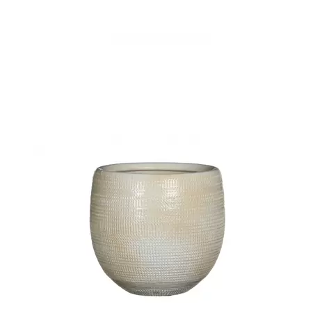 MICA Pot ingmar ruit d15h16cm off white