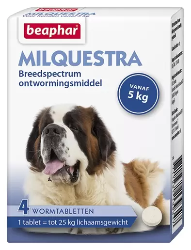 Milquestra hond 5-75kg 4 tabletten