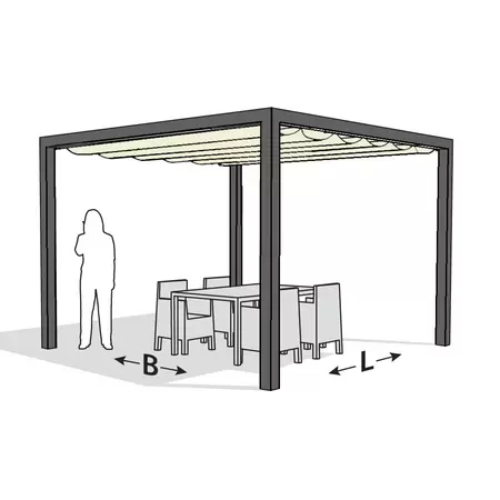 Nesling pergola ALU GRIJS "stand alone" 319x319, Gebr Wit