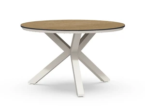 Orbital Dining Table Trespa Bergamo 120 cm Ø Creme White